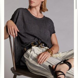 Anthropologie Pilcro NWOT Washed Tee in Black Versatile Cotton Comfort Sz S